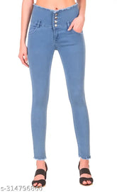 Women's printed denim Fuchra jeans, size 28/30/32/34 with net detail, made in India