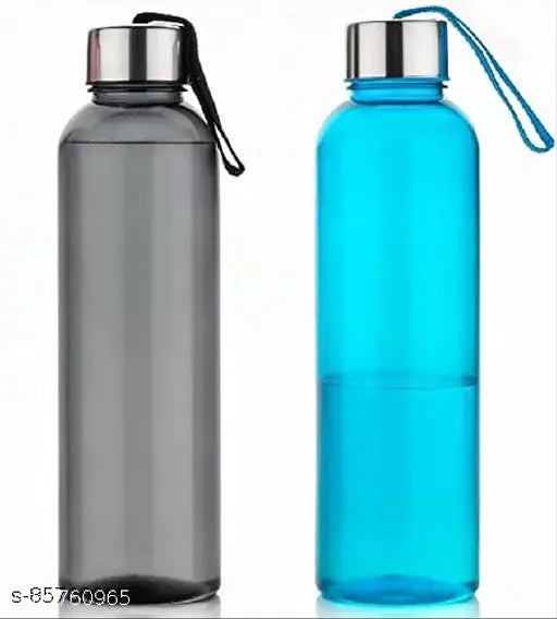 Unbreakable 1000ml plastic water bottle set for fridge, office, sports, school, gym, yoga. Perfect for camping, hiking, kitchen, travel, and more. Set of 3 from India