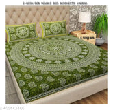 Rajasthani Printed Pure 100% Cotton King Size Double bedsheets with vibrant multi-color pattern, ideal for summer use