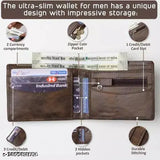Brown faux leather ATM wallet with 7 card slots, 1 coin chain pocket, and 2 compartments. Ideal for men and boys, perfect gift from Gillkart