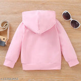 Wool hoodie with girl print for winter top wear (18-24M - 9-10Y), warm and trendy children's sweatshirt from India