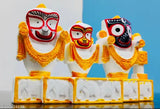 Marble Jagannath Dham figurines, Indian god idols for car dashboards, home decor or puja room. (12cm L x 8cm H)