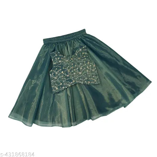 Super Net lehenga choli set for kids, leheriya stitch, Jacquard design, traditional Indian attire for special occasions