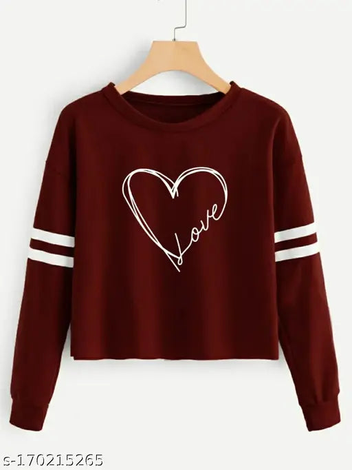 Cotton blend printed full sleeved women's t-shirt, trendy and alluring, Shivam Fashion Exclusive Collection