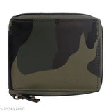 Synthetic men's wallet in camouflage pattern, faux leather/leatherette, ideal for outdoor activities, free size, made in India