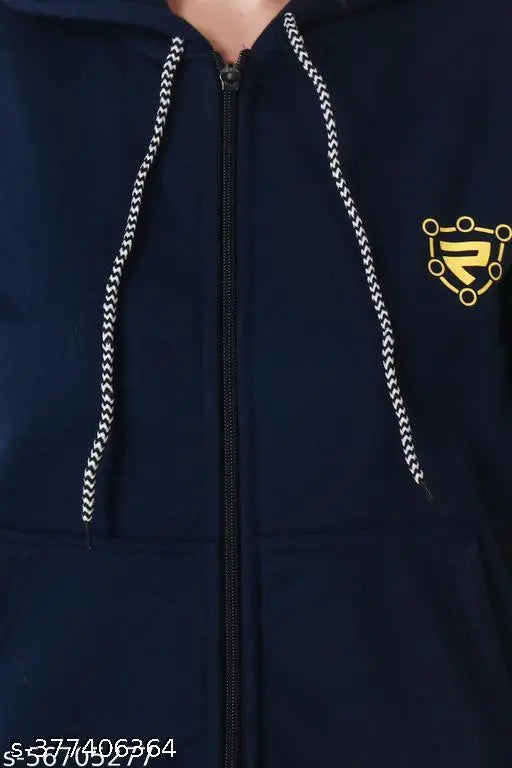 Cotton blend printed net winter jacket with Sherpa lining, long sleeves, and chain hoodie – Woman's size S to XL