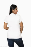 White & Pink cotton half sleeve high neck simple top combo for women, dressed up or dressed down - perfect casual wear