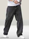 Grey denim men's baggy jeans, solid pattern, 28, 30, or 32 sizes from India