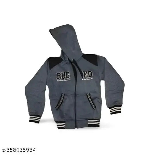 Cotton hodies sweatshirt for boys, solid design in long sleeves. Size: 4-5 Years (India)