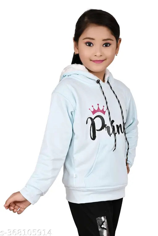 Pink and blue printed wool hoodie for girls winterwear, trending Nixie Fashion