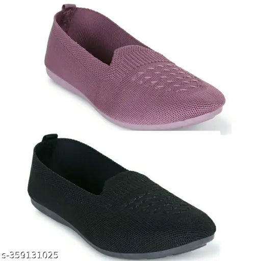 Soft mesh slip-on sneakers for women in solid pattern, perfect for comfort during pregnancy. Available in sizes IND-5 to IND-8