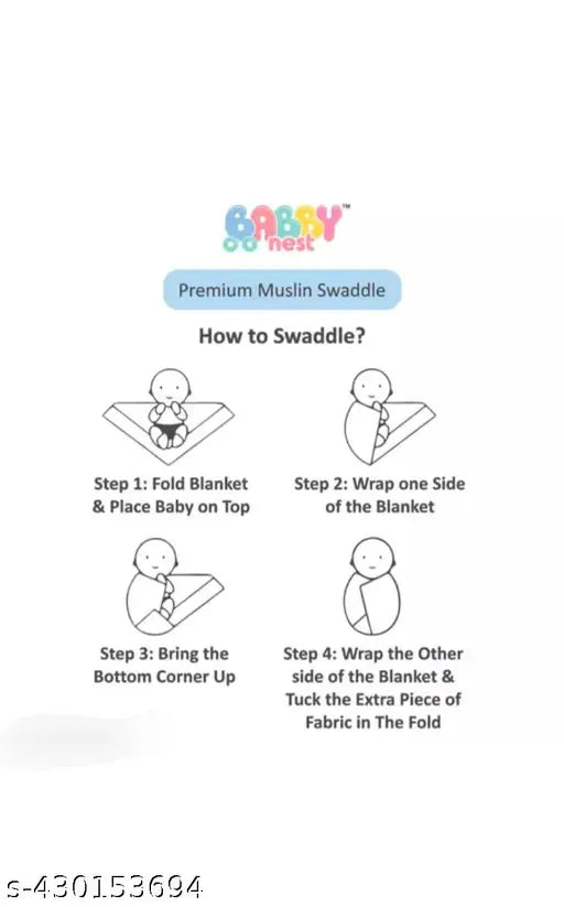 Floral plain cotton swaddlerpack, perfect for soothing baby's sleep, India-origin