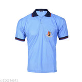 Blue cotton blend short-sleeve NCC Uniform T-shirt featuring solid design, NCC logo embroidered
