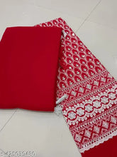 Georgette Lakhnowi pattern saree with heavy thread embroidery, free size, vibrant colors, Indian origin