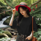 Women's oversize cotton-blend T-shirt S-XXXL, printed pattern, short sleeves, various sizes available