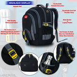 Black polyester classic kids backpacks, multipack of 1 with zipper closure