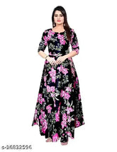 Women's printed rayon dress, three-quarter sleeves, vibrant Indian print, M (38in bust), suitable for functions & events