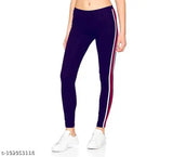 Striped cotton blend winter jeggings pack of 3 - warm, comfortable activewear for teen girls and above. Available in 4 sizes and 5 colors with side taping