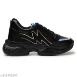 Soft synthetic leather sneakers for women, non-slippery, great for party & gym - stylish, comfortable, durable with PU sole and lace-up closure