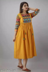 Trendy rayon printed anarkali kurti, three-quarter sleeves, Indian ethnic wear, vibrant pattern