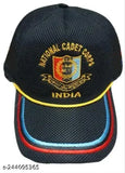 Navy Blue Polyster NCC Logo Embroidered Net Cap, suitable for boys or girls in the National Cadet Corps