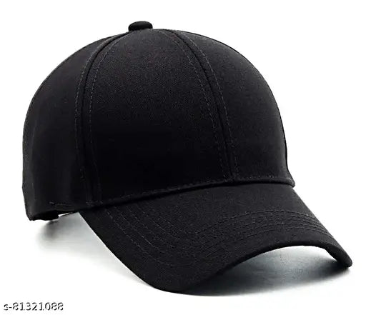 Cotton solid-color men's adjustable baseball cap, stylish design from India
