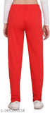 Red cotton blend solid pyjamas for women, free size on model from India
