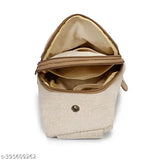 Hemp sling bag for traveling, casual outing crossbody - soft fabric, 2 compartments, textured net design (18x8x19in)