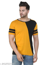 Classic Designer Men's Colorblocked Cotton Blend Short Sleeve T-shirt, 100% cotton, regular fit, printed care instructions included