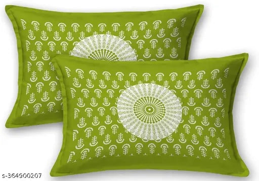 Super soft, 100% cotton double bedsheets set, multicolor with 2 pillow covers - Rajasthani Jaipuri design, 90x0.5x0.5 cm