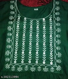 Rayon women's embroidered kurti, solid color three-quarter sleeve top, Indian handcrafted fashion for women