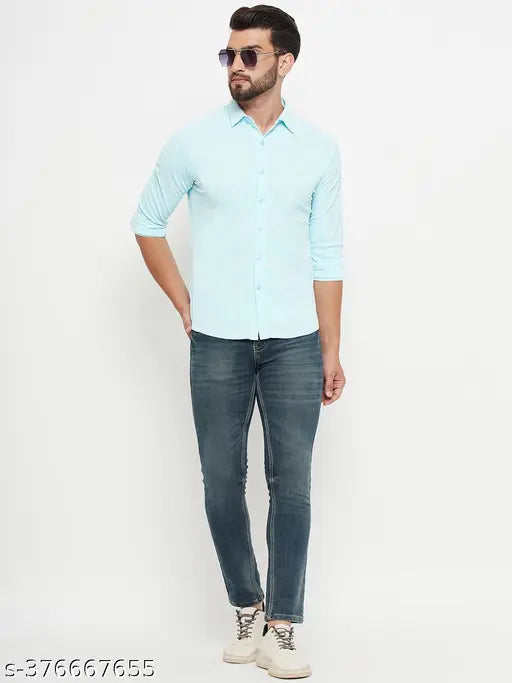 Cotton blend solid color RENUOVO men's long sleeves t-shirt (size S: 36in/26in, L: 42in/28in) - Made in India