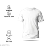 Trendy white cotton blend half sleeve lion t-shirt for men, printed design on round neck with short sleeves (S: 36in x 27in, XL: 42in x 30in)