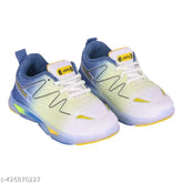 Synthetic unisex Wolfeye sneakers for kids age 2-5, textured net pattern with PVC sole and lace-up fastening