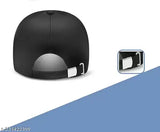 Black cotton adjustable baseball cap, onesize, unisex style for men, women, boys, girls from India