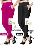 Cream cotton lycra jeggings/Kurti pants, high-quality design for women, Solid pattern, India origin