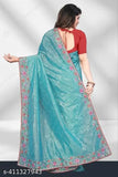 Embellished, attractive Super Net saree with separate Art Silk blouse piece, unique design may vary slightly due to photography
