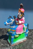 Handcrafted, unbreakable statue of Jaharveer Chauhan Baba, poly resin, hand-painted, 3.5cm x 16cm x 13cm, washable, gift article, from India