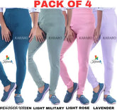 Cotton blend women's fashion plain jeggings, comfortable and lightweight for stylish everyday wear. Indian made, cotton lycra rib fabric details