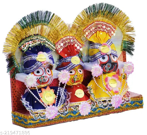 Handcrafted plastic decorative showpiece of Lord Jagannath, 10cm tall, ideal for home temples or gift items