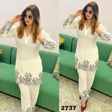 Rayon CO ORD set for women and girls, long-sleeved rayon top and bottom in beautiful cutwork, India origin