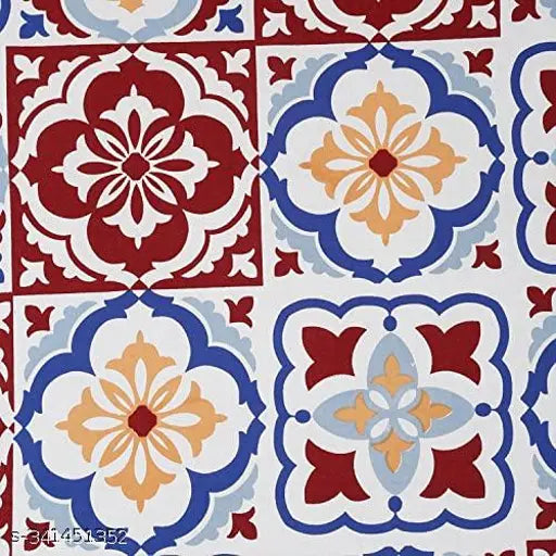 Mosaic printed multicolour 100% cotton flat sheets, ideal for summer adult use. Ethnic motifs, 2 pillow covers, thread count 200, size DQ, net quantity 1 (90x108 inches, India origin)