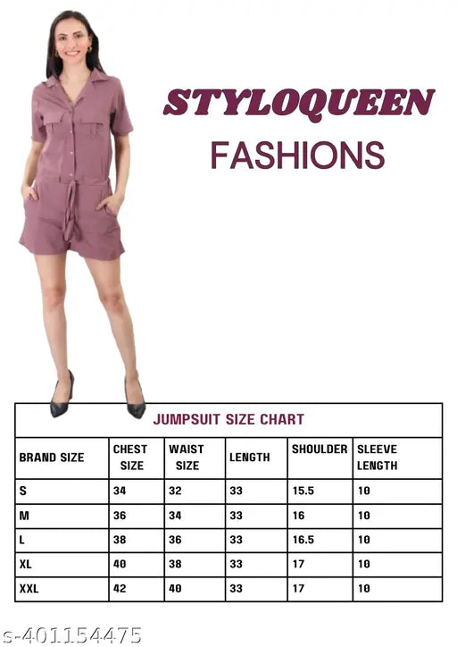 Army green crepe women's playsuit, solid pattern, short sleeves, above-knee length, tie-up waist, double pocket, casual wear