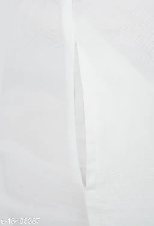 White cotton-lycra slim fit trousers for women, soft and comfortable, perfect for traditional or casual events, India origin