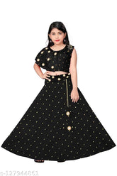 Cotton Silk Kids Lehenga Choli Set, embellished with mirror work and blouse patchwork, suitable for parties and ethnic wear from 3-16 years