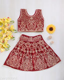 Embroidered Georgette Lehenga Choli, trendy festive wear for kids (12-18M - 10Y), India