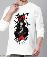 AvrFamous Anime Itachi Uchiha printed polyester t-shirt, long sleeves, high-quality eco-friendly ink on soft fabric, trendy men's tee for summers and autumn seasons