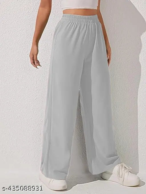 Solid cotton blend oversized wide leg Korean pants for women, black baggy trousers with palazzo silhouette, Indian origin