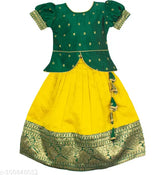 Brand New Banarasi Cotton Silk Lehenga Choli, embellished stitch type, short sleeves, puff-handed design, ready to wear