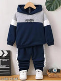 NASA navy full cotton top with long sleeves, printed design on front, solid color bottom - baby clothing, India origin